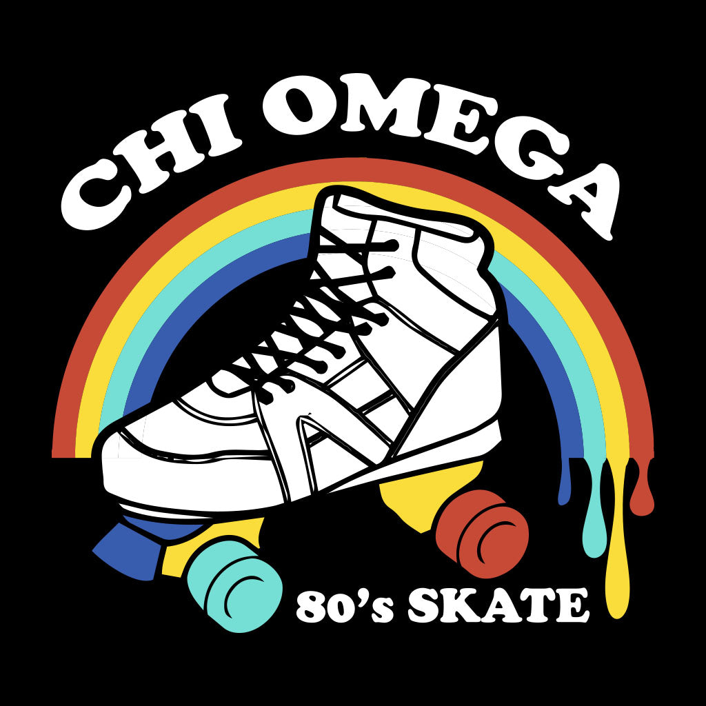 Chi Omega Retro 80's Skate Design