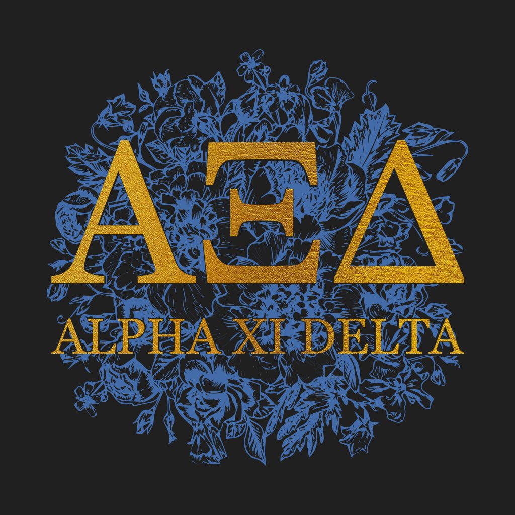 Alpha Xi Delta Floral Embellishment Design
