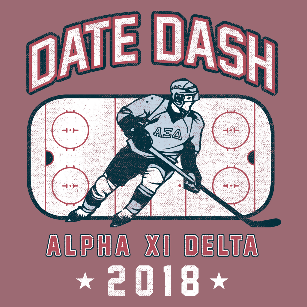Alpha Xi Delta Hockey Date Dash Design