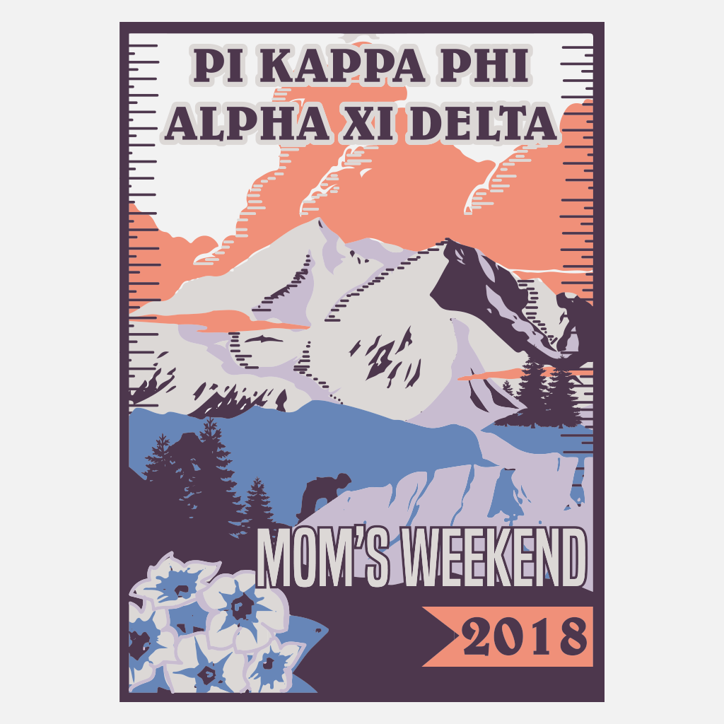 Pi Kappa Phi and Alpha Xi Delta Mountain Mom's Weekend Design