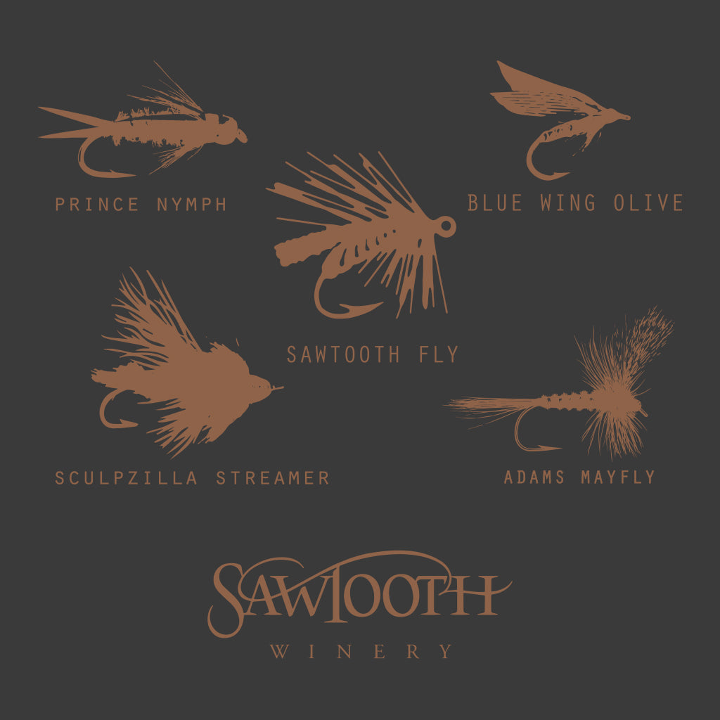 Sawtooth Winery Fly Fishing Design