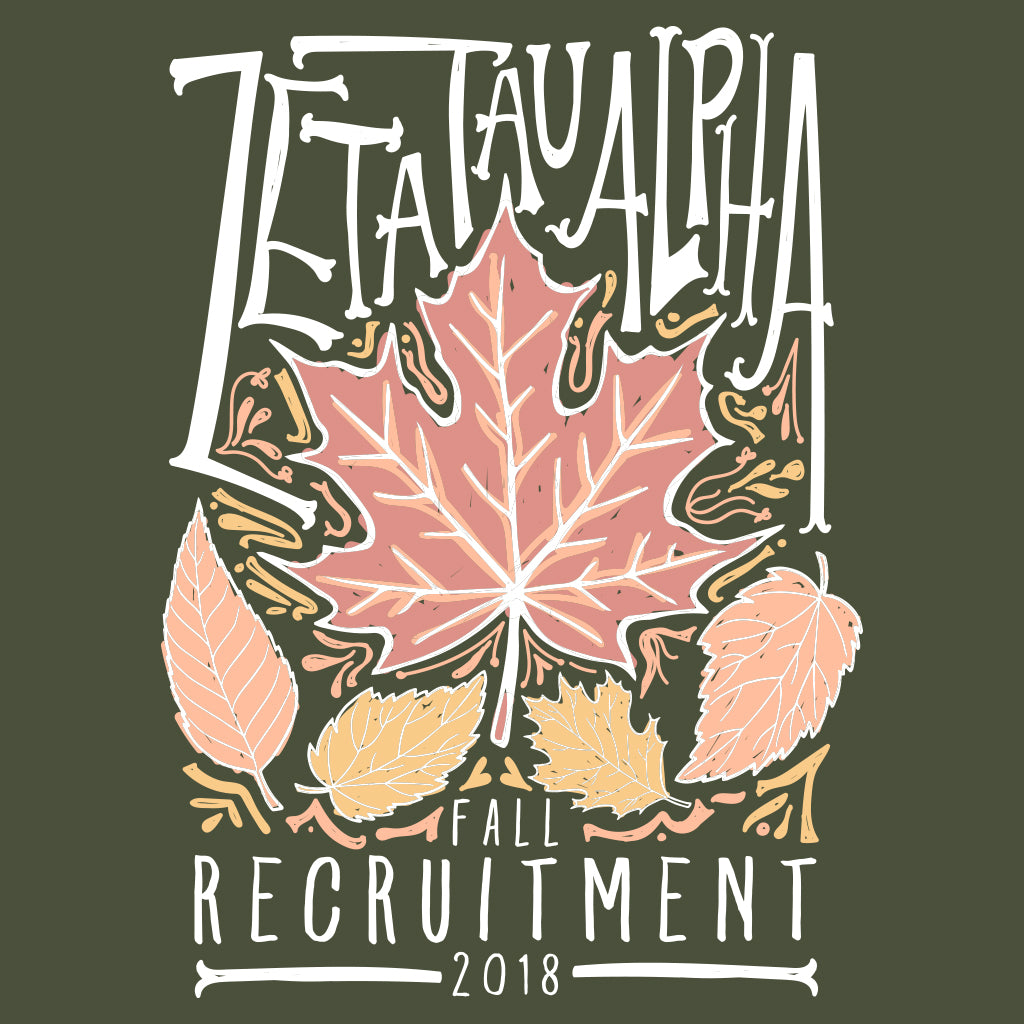 Zeta Tau Alpha Fall Recruitment Leaves Design