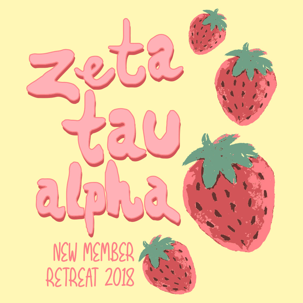 Zeta Tau Alpha New Member Retreat Strawberry Design