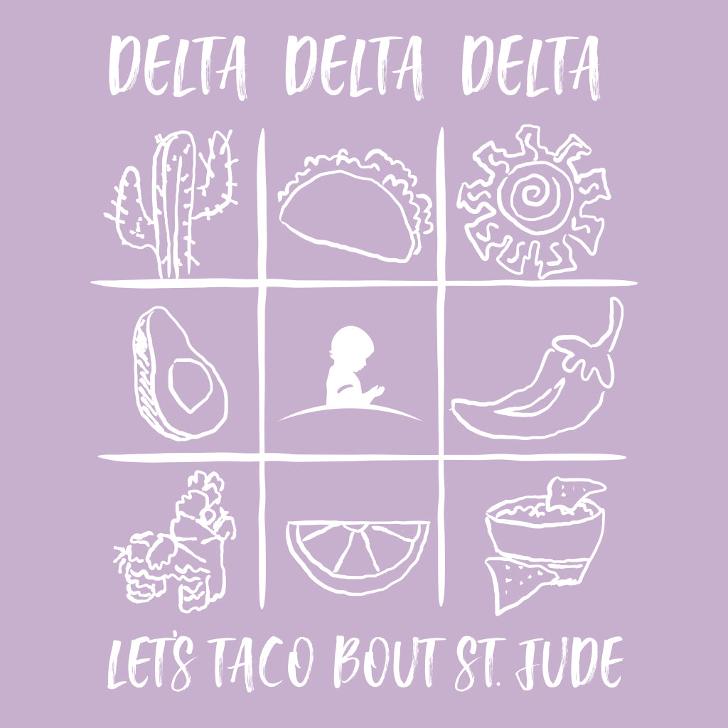 Tri Delta Let's Taco Bout it Philanthropy Design