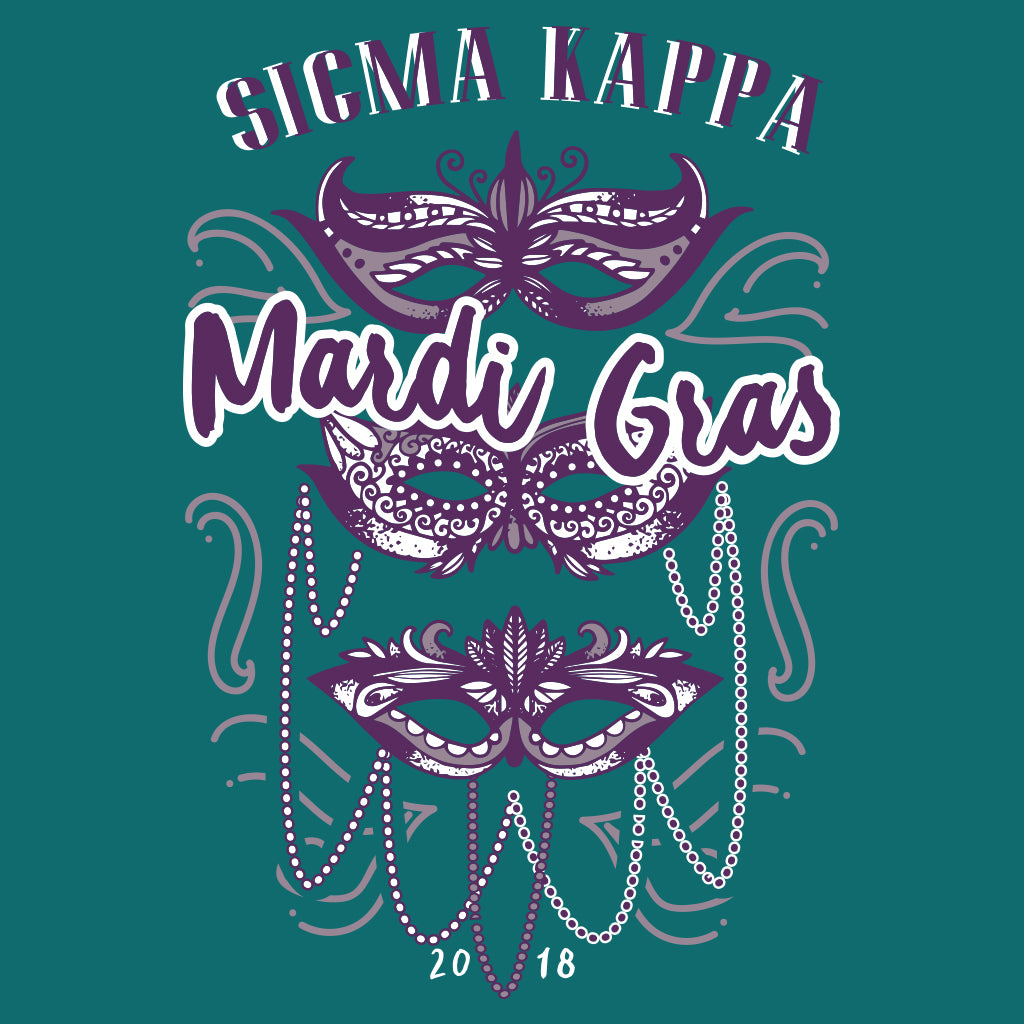Sigma Kappa Mardi Gras Mask Design