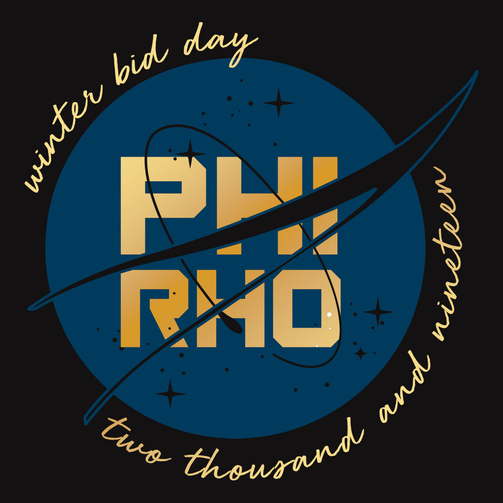 Phi Rho Space Winter Bid Day Design