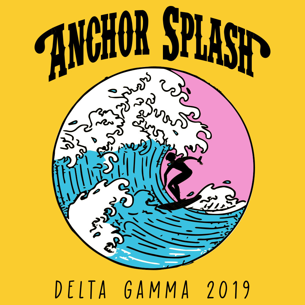 Delta Gamma Anchor Splash Vintage Surfer Design