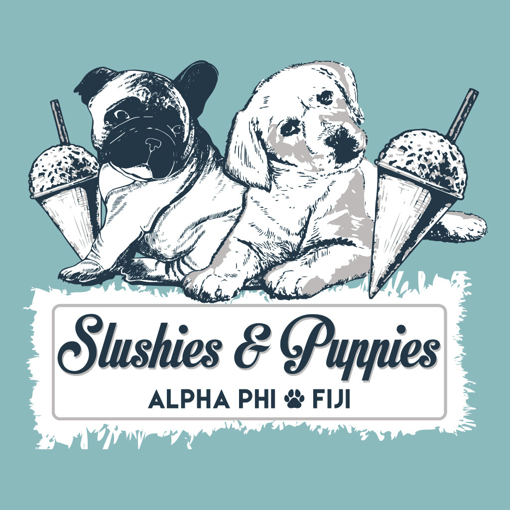 Phi Gamma Delta and Alpha Phi Slushies and Puppies Design