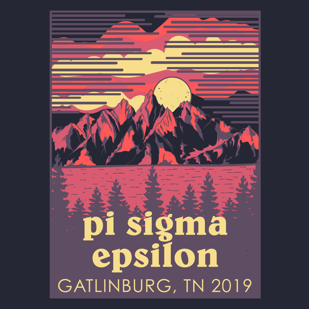 Pi Sigma Epsilon Mountain Sunset Spring Formal Design