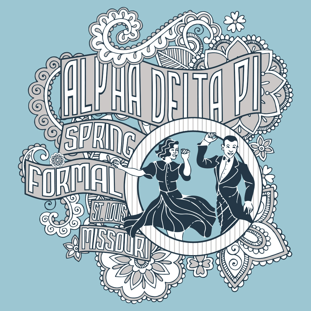 Alpha Delta Pi Vintage Dancing Formal Design