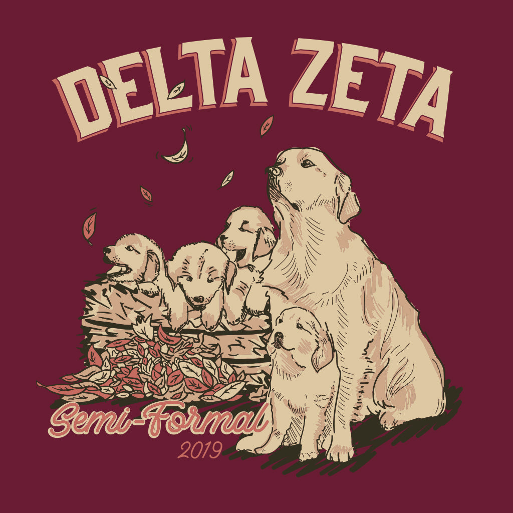 Delta Zeta Puppy Basket Design