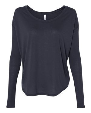 Bella + Canvas Women's Flowy Long Sleeve Tee with 2x1 Sleeves 8852 (Available in 6 Colors)