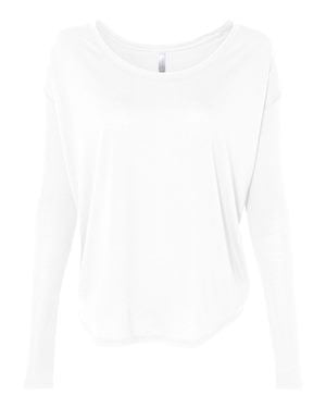 Bella + Canvas Women's Flowy Long Sleeve Tee with 2x1 Sleeves 8852 (Available in 6 Colors)