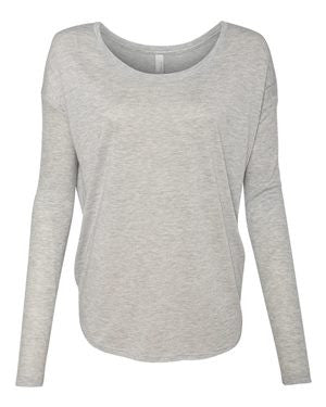 Bella + Canvas Women's Flowy Long Sleeve Tee with 2x1 Sleeves 8852 (Available in 6 Colors)