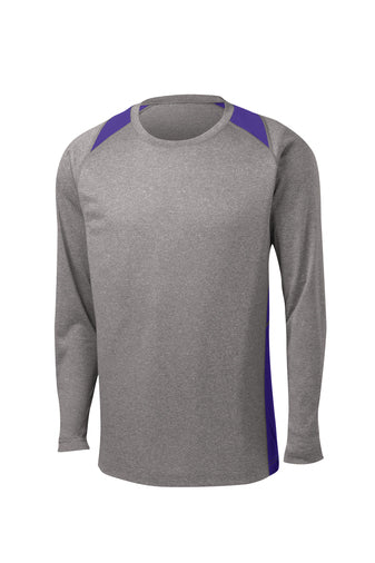 Sport-Tek® Long Sleeve Heather Colorblock Contender™ Tee