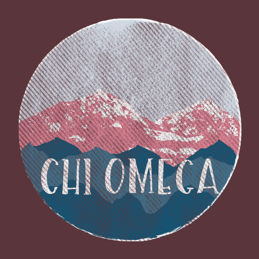 Chi Omega Vintage Mountain Design