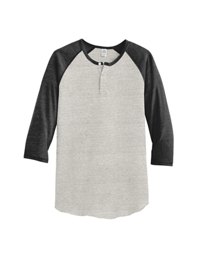 Alternative Apparel Eco-Jersey 3/4-Sleeve Raglan Henley