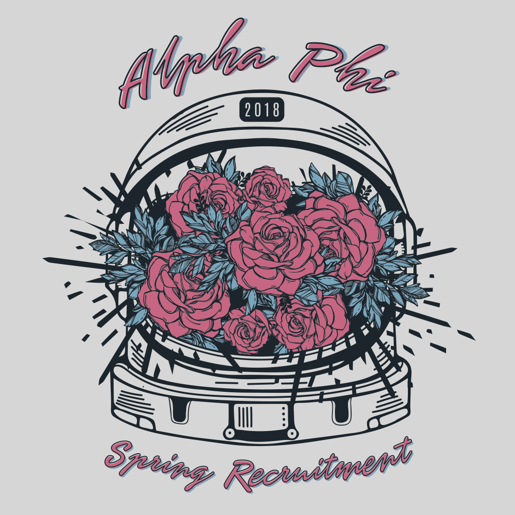 Alpha Phi Space Spring Bid Day Design