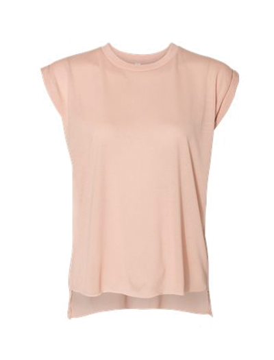 Bella + Canvas Ladies' Flowy Muscle Tee with Rolled Cuff