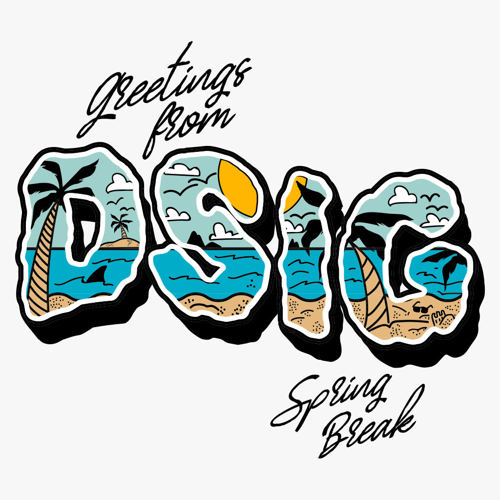 Delta Sigma Hand Drawn Spring Break Vibes Design