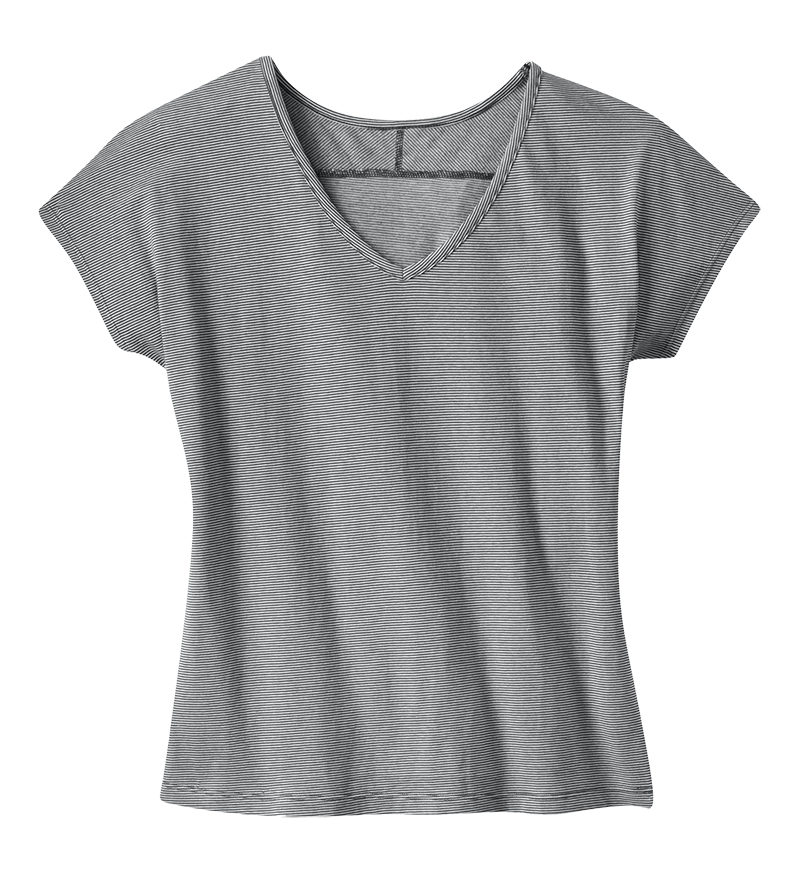 District DM422 Ladies Mini Stripe Dolman Vee