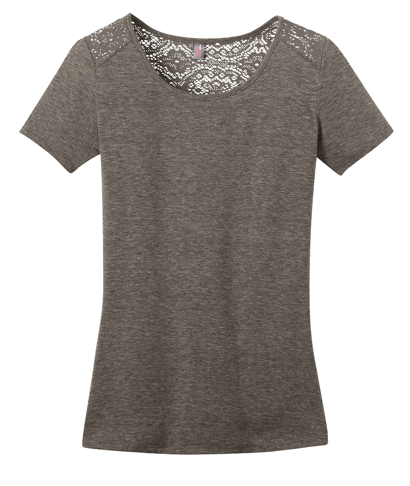District DM441 Ladies Tri-Blend Lace Tee