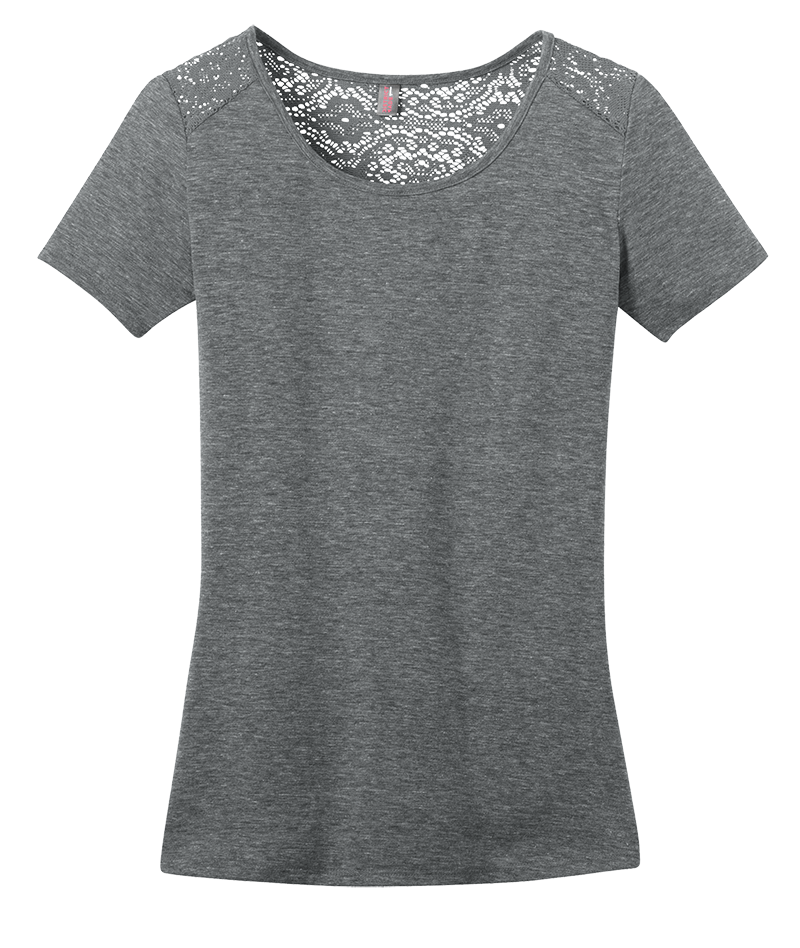 District DM441 Ladies Tri-Blend Lace Tee