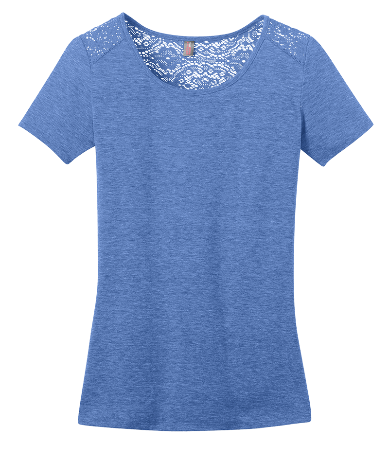 District DM441 Ladies Tri-Blend Lace Tee