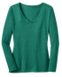 District DM472 Ladies Textured Long Sleeve Vee with Button