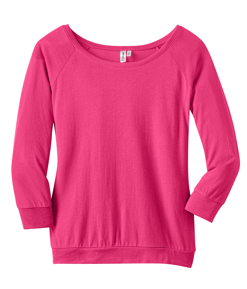 District DM482 Ladies Modal 3/4 Sleeve Raglan