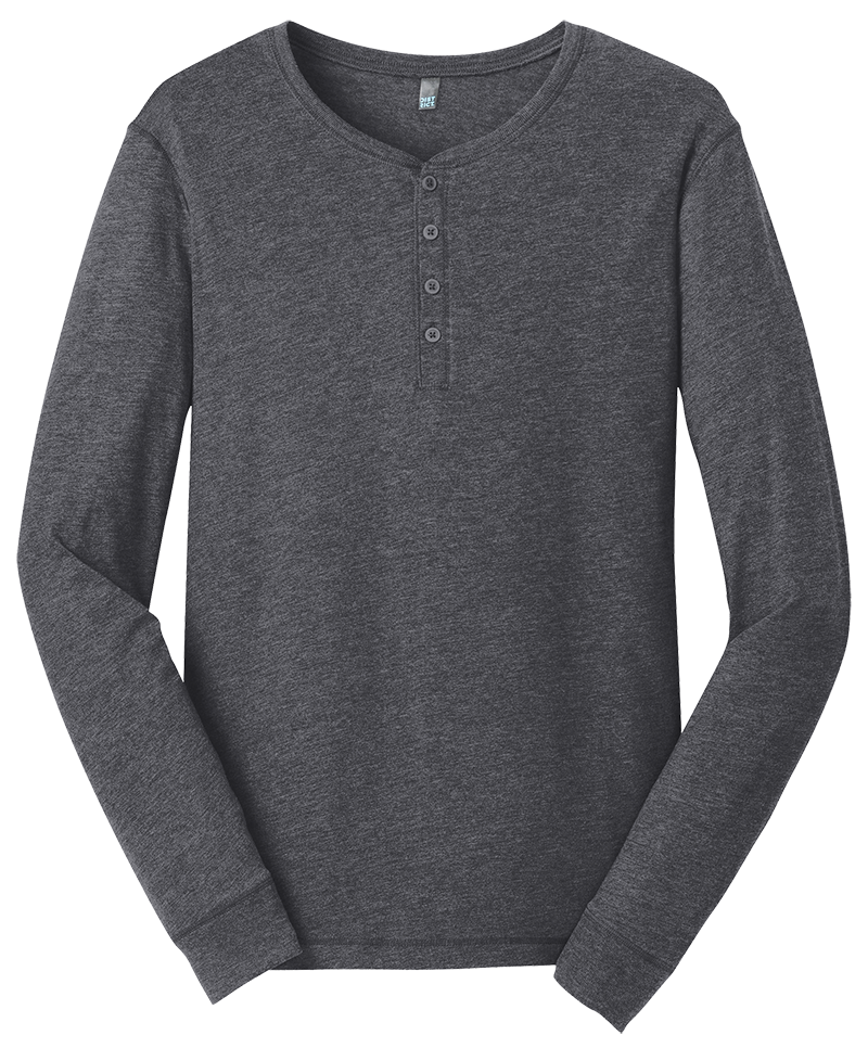 District DT1401 Gravel Long Sleeve Henley Tee