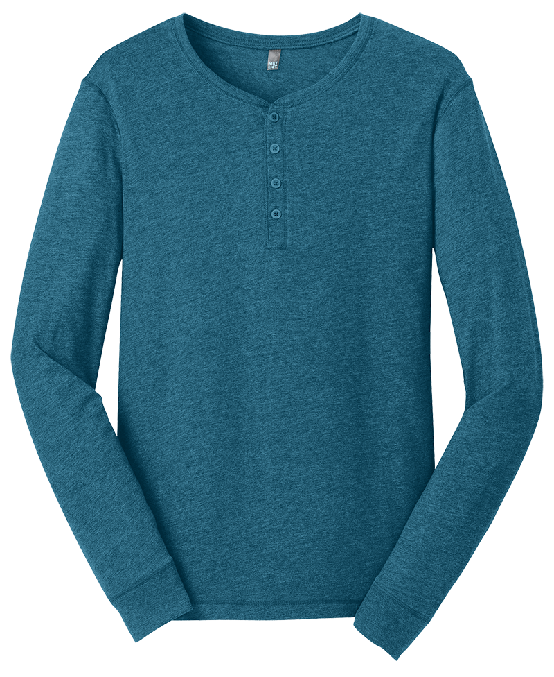 District DT1401 Gravel Long Sleeve Henley Tee