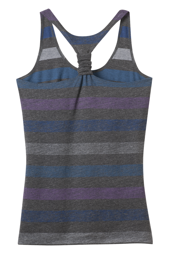 District DT229 Juniors Reverse Striped Scrunched Back Tank