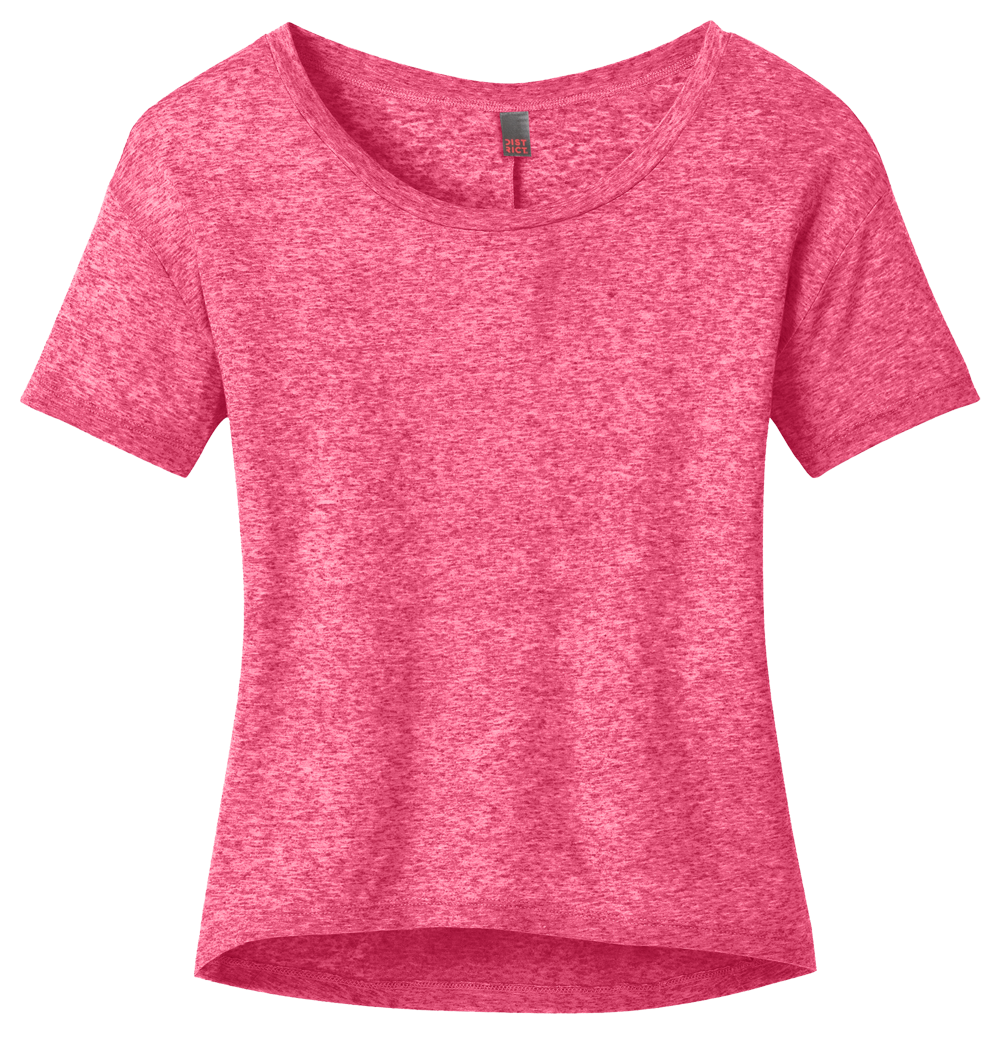 District DT260 Juniors Microburn Wide Neck Hi Lo Tee
