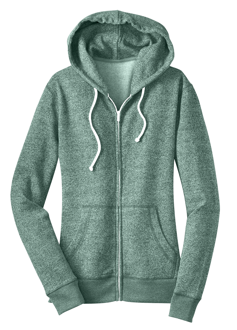 District Juniors Marled Fleece Full-Zip Hoodie