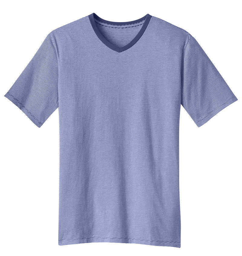 District DM320 Mini Stripe Notch Tee