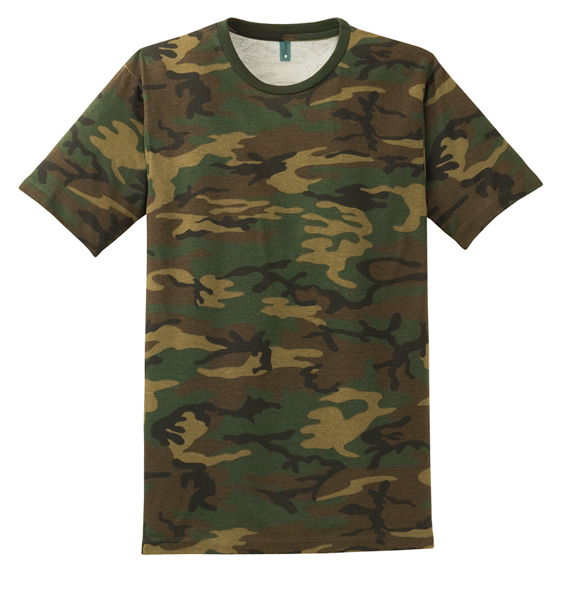 District DT104C Perfect Weight Camo Crew Tee