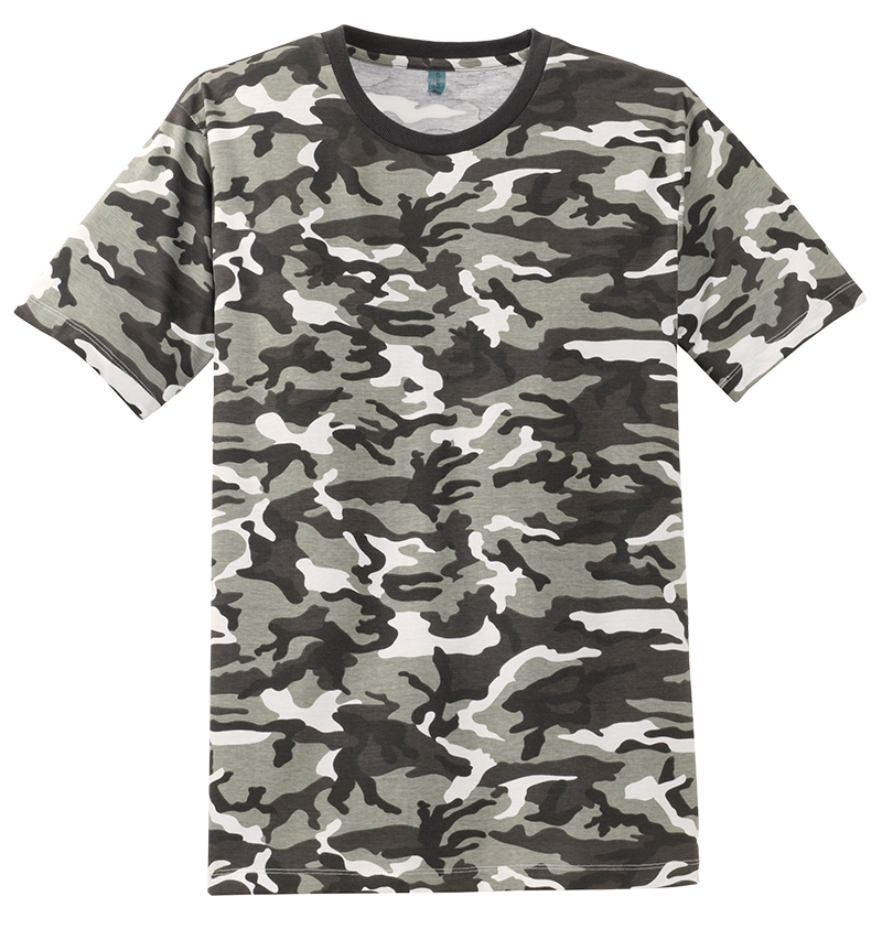 District DT104C Perfect Weight Camo Crew Tee