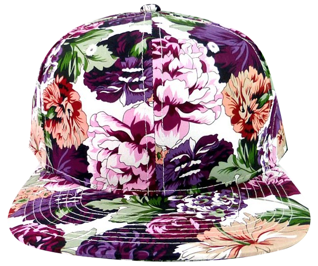 Purple Multicolor Floral Snapback