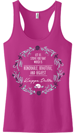 Kappa Delta Honorable, Beautiful, and Highest Spring Tank