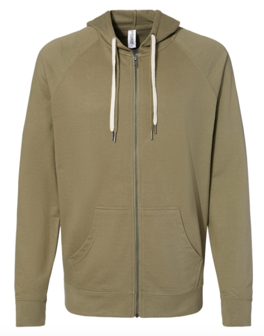 Independent Trading Co. - Icon Unisex Lightweight Loopback Terry Full-Zip Hooded Sweatshirt