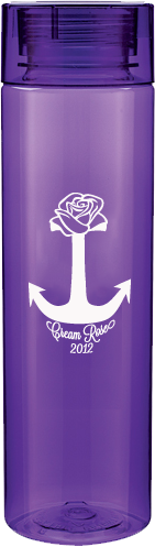 Delta Gamma Cream Rose Anchor Water Bottle